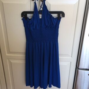 Blue stretch flowy dress​